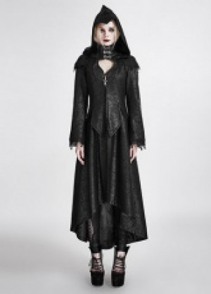  Gothic Dark Angel Long Coat With Hood Punk Rave Y-676/BK -  