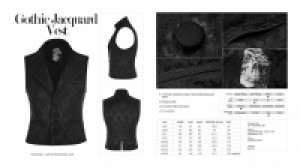 Готический жаккардовый жилет Gothic Jacquard Vest / Стимпанк / Готический стиль - Изображение 8