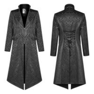 Пальто Gothic jacquard Mid-length Coat Punk Rave WY-1030XCM/BK - маленькая картинка