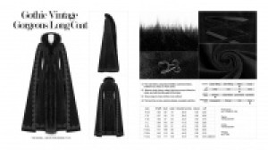  Gothic Vintage Gorgeous Long Coat Punk Rave WY-1035LCF/BK -  