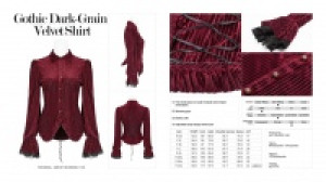  Gothic Dark-Grain Velvet Shirt Punk Rave WY-1041CCF/RD -  