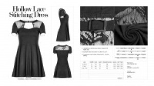  Hollow Lace Stitching Dress Punk Rave OPQ-384LQF/BK -  