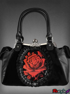Сумка RED ROSE romantic gothic handbag on metal frame - Изображение