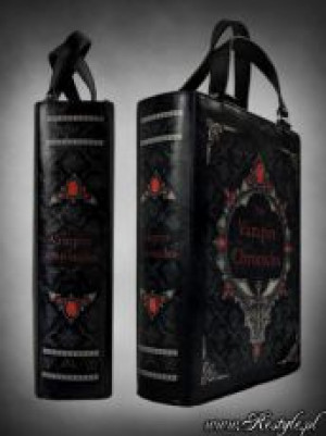  Black BOOK bag "VAMPIRE CHRONICLES" gothic handbag, bats, blood -  2