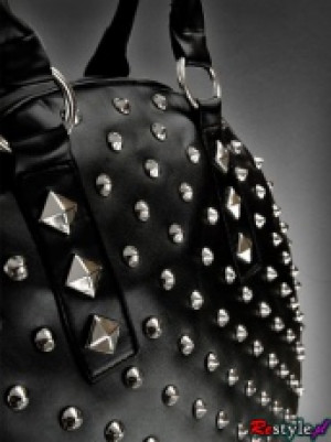 Сумка Big round black bag studded with spikes - Изображение 3