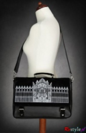 Сумка Briefcase with embroidered white GATE gothic lolita bag A4 - Изображение 4