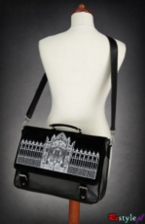 Сумка Briefcase with embroidered white GATE gothic lolita bag A4 - Изображение 5