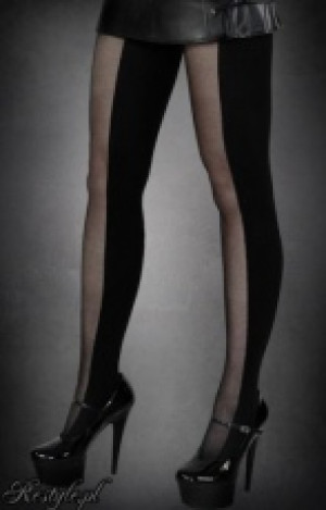 Чулки black tights "two stripes" will make your legs slim - Изображение 1