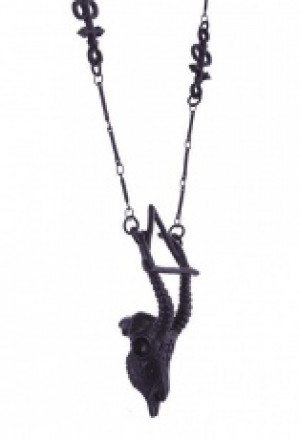  "GAZELLE SKULL BLACK necklace" arsenic, nature, occult jewellery -  2