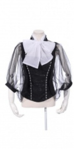 Блузка bow collar sheer sleeves shirt / Аниме / Косплей / Лолита - Изображение 3