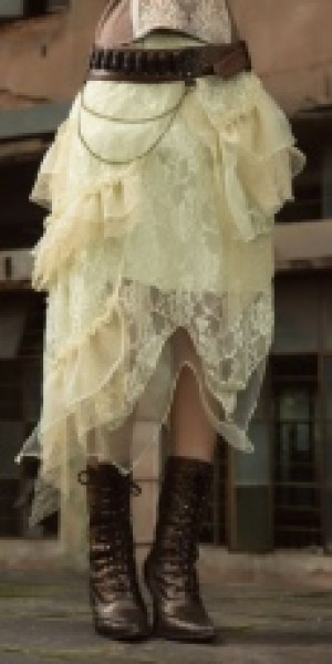 Юбка Steampunk Long skirt White RQ-BL SP166w - маленькая картинка