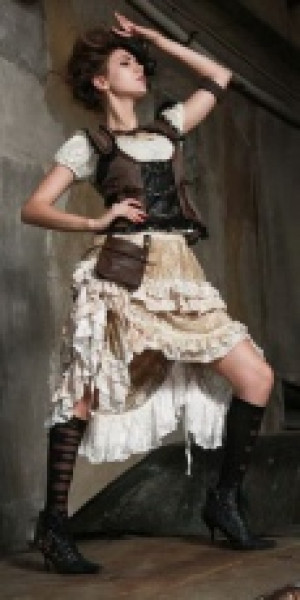 Юбка Steampunk Long skirt White - Изображение 4