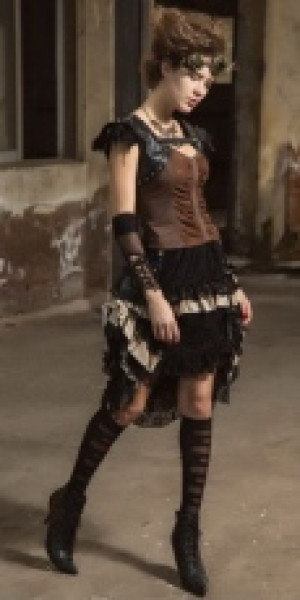 Юбка Steampunk Long skirt Black RQ-BL SP167bk - маленькая картинка