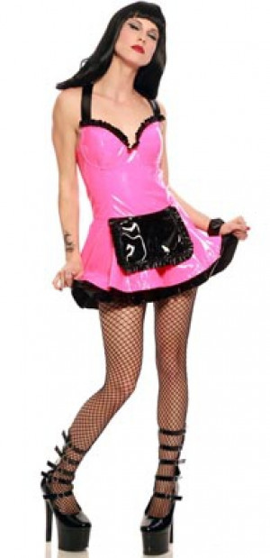  HALTER BUCKLE FRENCH MAID DRESS - 