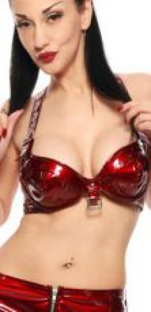  VINYL BRA WITH O-RING DETAILS Lip Service 38-586 -  