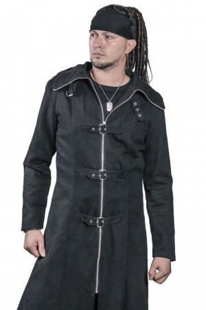 Рок пальто на молнии с капюшоном =Men's Highwayman Full Length Coat= / Панк Рок / Хард Рок - Изображение 2