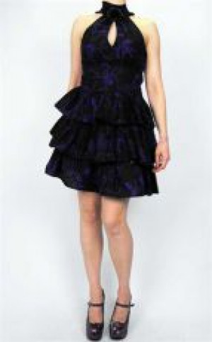 Платье Bellona Black and Purple Octopus Patterned Dress - Изображение 2