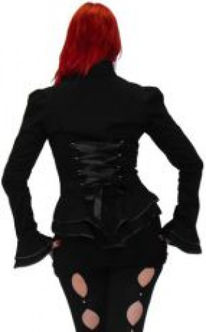 Жакет Harti Twill Corset Jacket with Faux Leather Trim Necessary Evil N1114 - маленькая картинка