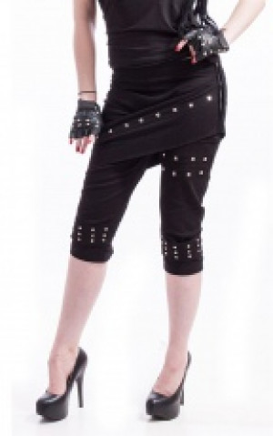  Necessary Evil Gothic Studded Tana Capri Pants Necessary Evil N1193 -  