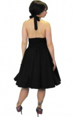 Платье Necessary Evil Feronia 50s Dress in Plain Black Cotton - Изображение 1