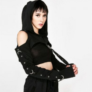 Топ женский с капюшоном Dark style top Guangzhou Linxi Garment Co., Ltd. 82143 - маленькая картинка