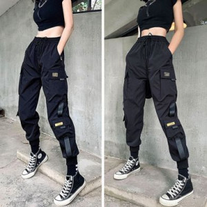 Джоггеры Тренд этого года Guangzhou trousers line clothing wholesaler A23/BK - маленькая картинка