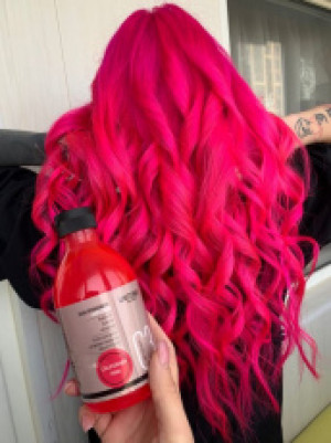 Розовая краска для волос Unitones 280ml California Pink - Светится в УФ - Изображение 4
