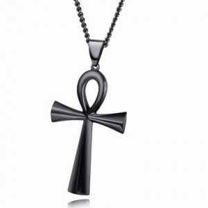  Stainless Steel Ancient Egypt Cross Yiwu Panci E-commerce Firm N050/BK -  