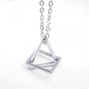  Triangle square combination necklace Yiwu Panci E-commerce Firm N013-1/SI -  