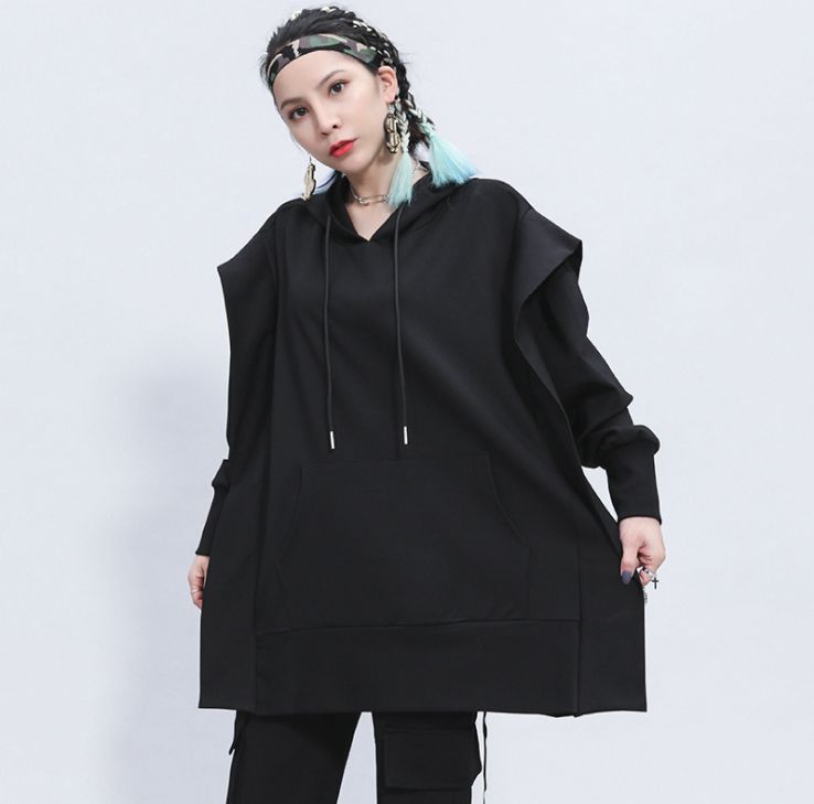 Свитер Толстый свитер с капюшоном черного цвета Dongguan Yilinuoshi Clothing Co., Ltd 1292/BK Изображение 2