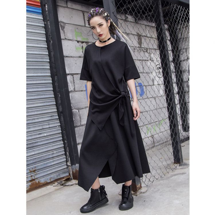 Топ футболка черного цвета в стиле Харадзюку Dongguan Yilinuoshi Clothing Co., Ltd 1001/BK Изображение 4