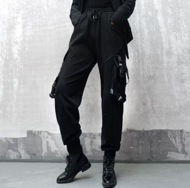 Брюки Модные дизайнерские женские брюки черного цвета Dongguan Yilinuoshi Clothing Co., Ltd 1066/BK - маленькая картинка