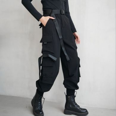 Дизайнерские женские брюки черного цвета +Тренд этого года Dongguan Yilinuoshi Clothing Co., Ltd 1367/BK - маленькая картинка