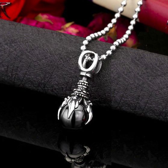  Steel soldier exquisite stainless steel claw stone pendant red black blue stone pendant jewelry BP8 International BP8-122 black  2