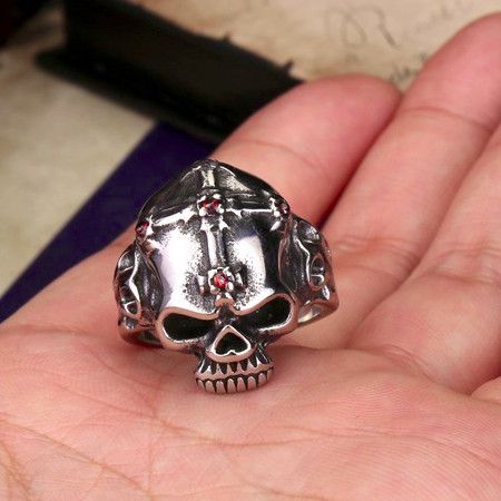  Steel soldier Hot sale men stainless steel Punk skull Skull Ring Skeleton Style Jewelry BR8-140 International BR8-140  9