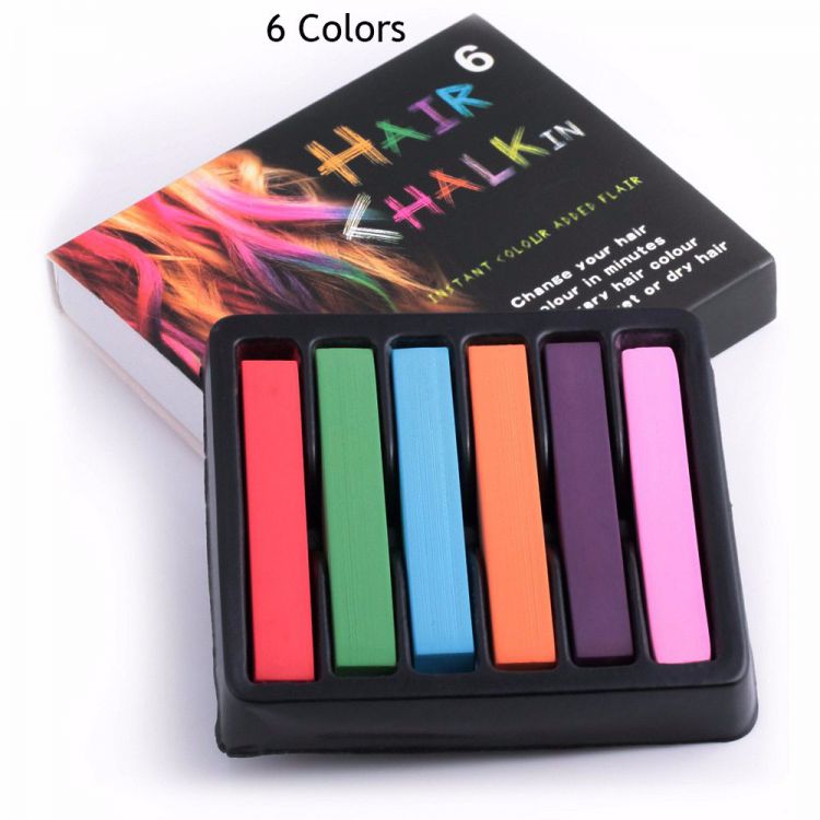     6 Hair Color Chalk Dye Soft Pastels Stick Crayons for The Hair Color Easy Temporary Coloured Salon K International Colorful6  1