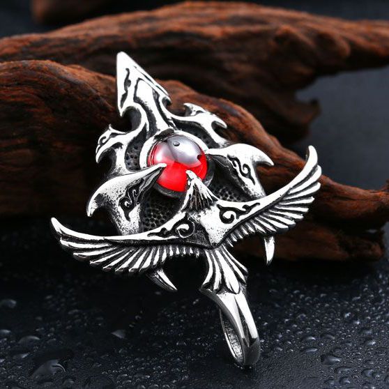  Stainless Eagle With Stone Pendant International SS8-097P  3