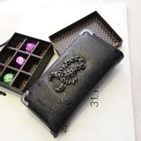 Клатч Cool Grils Gothic Style PU Purses Fashion skull Design Wallet Bifold Leather Purse Womens Bag Crossb International Black - маленькая картинка