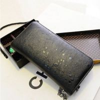 Клатч Cool Grils Gothic Style PU Purses Fashion skull Design Wallet Bifold Leather Purse Womens Bag Crossb International Black - маленькая картинка