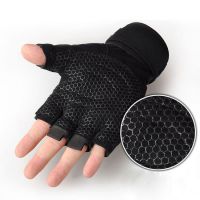 Перчатки Gym Body Building Training Sports Fitness WeightLifting Gloves For Men And Women Custom International black - маленькая картинка