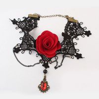 Колье New Women Vintage Handmade Retro Short Gothic Lace Flower Choker Necklace Pendant Jewellery mujer bi International New Women Vintage Handmade Retro Short Gothic Lace Flower Choker Neckl - маленькая картинка