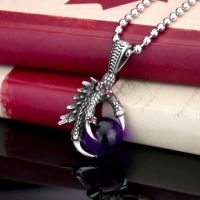 Кулон steel soldier personality men dragon claw with blue stone pendant fashion 316l stainless steel neckl International BP8-071 purple - маленькая картинка