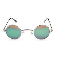 Очки Goth Steampunk Goggles Sunglasses Women Men Retro Coating Mirror Round Sun Glasses Unisex International green - маленькая картинка
