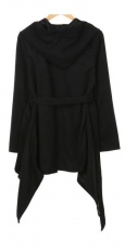 Пальто fashion women's long section black Coat Irregular hooded Overcoat Jackets casual oversize coats International 4VT145 - маленькая картинка