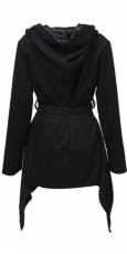 Пальто fashion women's long section black Coat Irregular hooded Overcoat Jackets casual oversize coats International 4VT145 - маленькая картинка
