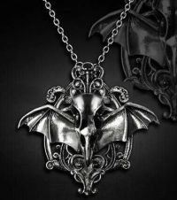  Crow Funeral 3D Raven Bird Skull Pendant Necklace - 