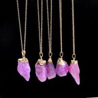 Кулон Colorful Natural Crystal Quartz Stone Pendant Womens Irregular Necklace International F7F08 - маленькая картинка