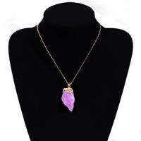 Кулон Colorful Natural Crystal Quartz Stone Pendant Womens Irregular Necklace International F7F08 - маленькая картинка