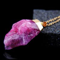 Кулон Colorful Natural Crystal Quartz Stone Pendant Womens Irregular Necklace International F7F08 - маленькая картинка