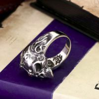  Steel soldier Hot sale men stainless steel Punk skull Skull Ring Skeleton Style Jewelry BR8-140 International BR8-140 -  